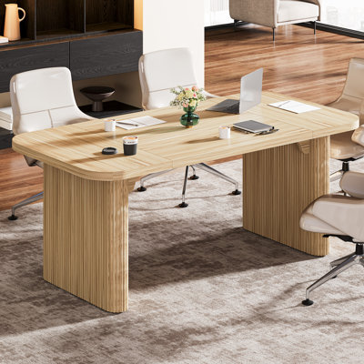 Cherie 5FT Modern Conference Meeting Table with Engineered Wood Board and Column Legs by Corrigan Studio