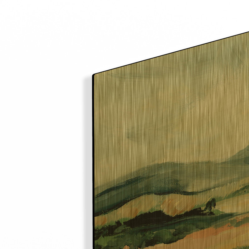 «Vermillion Landscape I» par Katrina Pete, art mural en métal doré, 24 po x 24 po, 24 po x 24 po