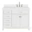 Meuble-lavabo simple 42 po avec plateau en quartz blanc Abbate-85363988