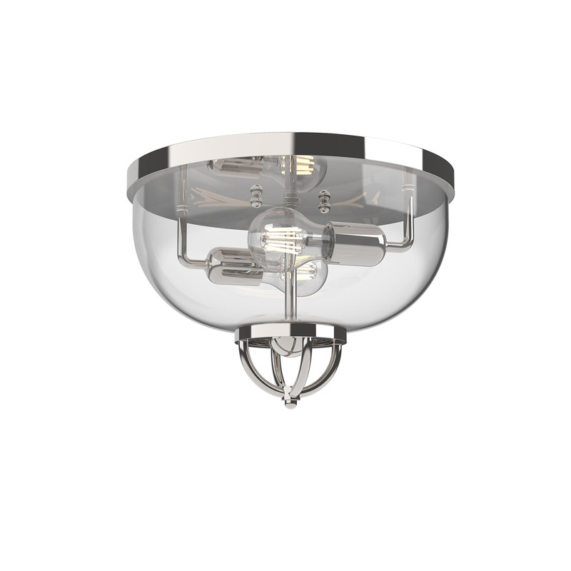 Plafonnier encastré urne simple 2 lumières 12,5 po Lancaster, Nickel poli
