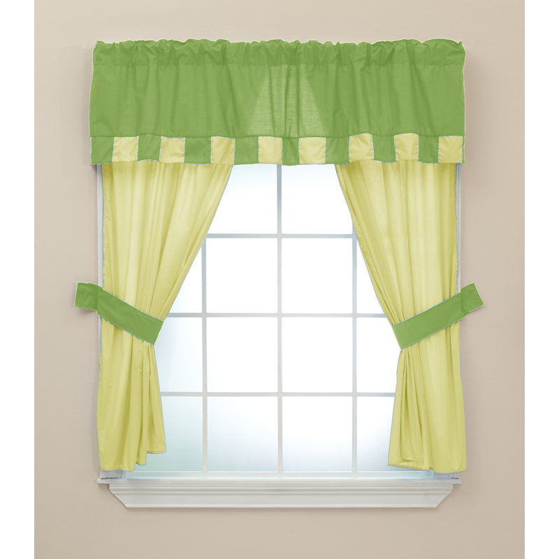 Izzo Cotton Blend Kitchen Curtain, Green