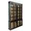 Armoire 2 pièces en bois de manguier et verre Harlow avec 8 portes et 6 tablettes, noire et naturelle
