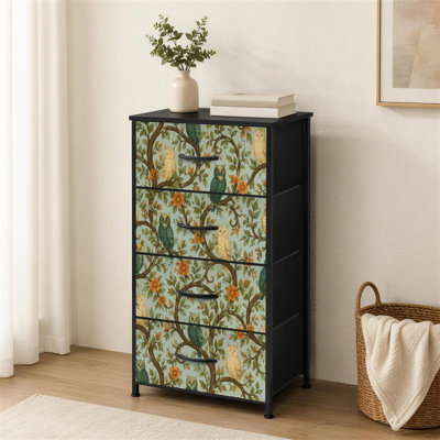 Commode 4 tiroirs pour chambre à coucher Hiboux rétro Vintage