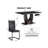 Modern 63“ Black Rectangular Dining Table Set with 4 Faux Leather Chairs and U-shaped Base-1064875888-1064875895