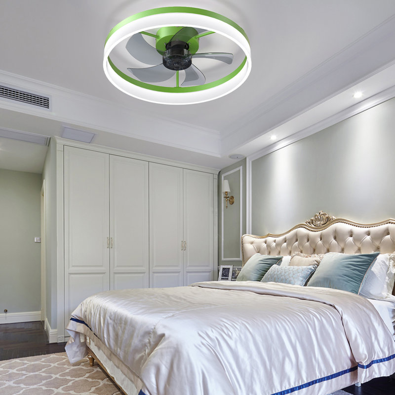 Ventilateurs de plafond avec lumières à DEL à intensité variable, installation encastrée de ventilateurs de plafond modernes et minces