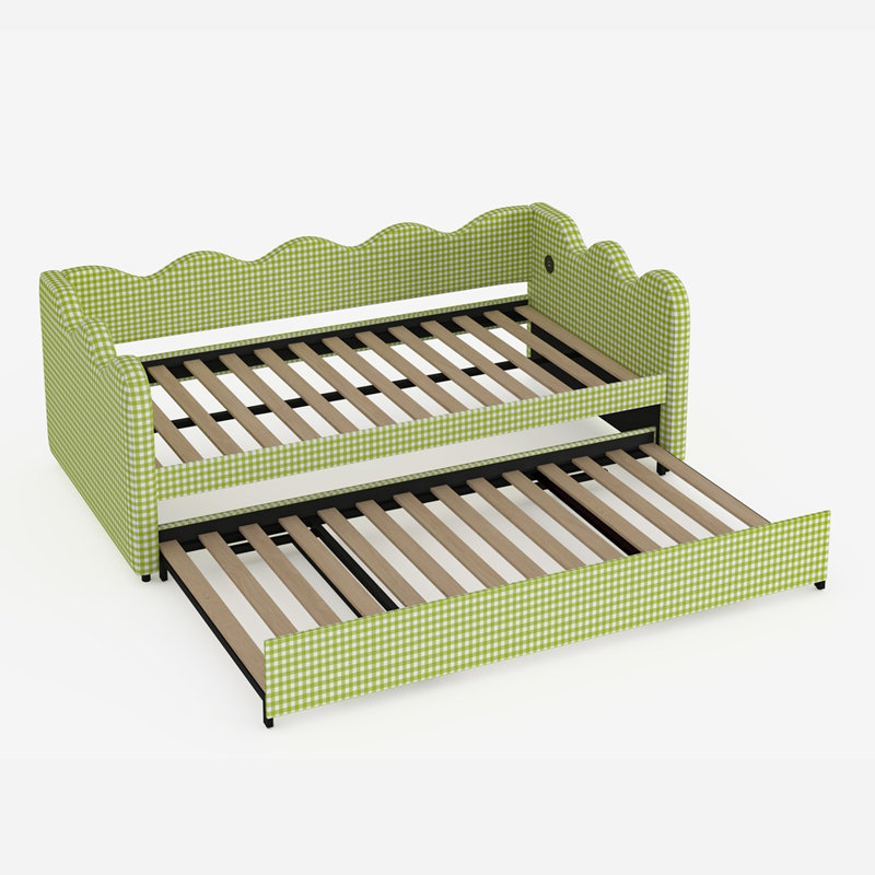 Lit de jour convertible 2 en 1 avec port USB, Vert