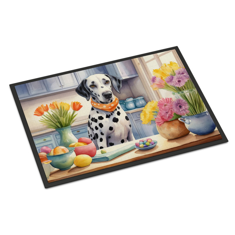Decorating Easter Dalmatian Doormat, 24" W x 36" L