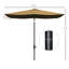 Parasol de patio rectangulaire 6,5 pi x 10 pi, housse de table d'extérieur avec manivelle, inclinable, café, grand bouton de protection avec inclinaison de 50 po et plus, résistance