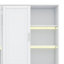 Lit escamotable simple avec armoire supérieure, lit escamotable avec tablettes, lit pliable peu encombrant avec éclairage et ports USB-742820664