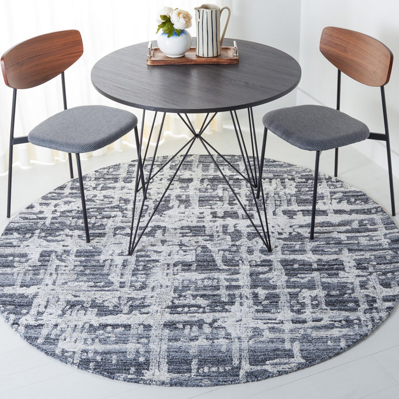 Brodney Hand Tufted Performance Abstract Rug, Round 6'