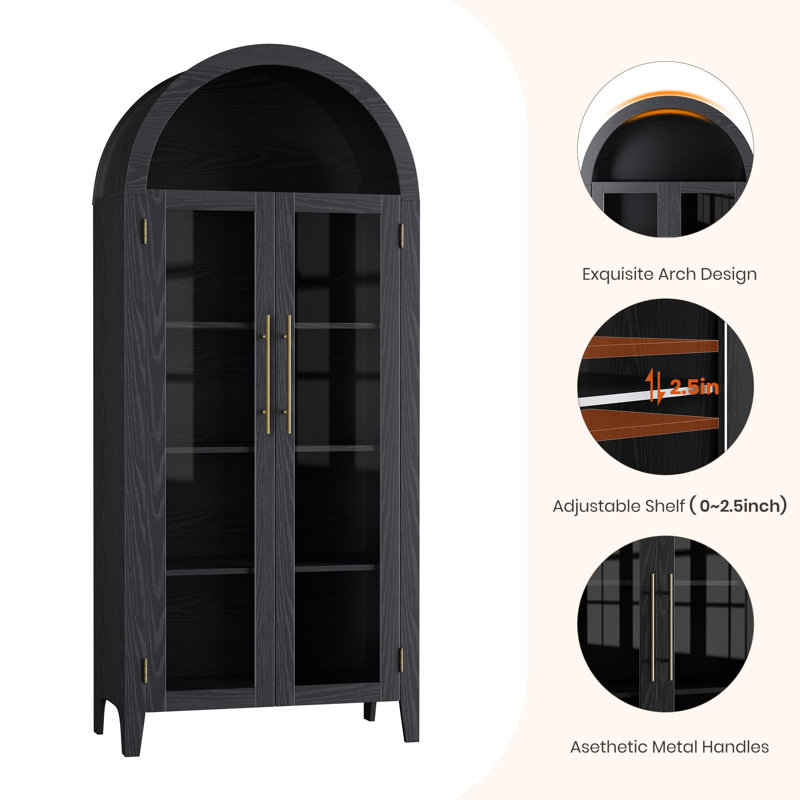 160.5cm H x 80cm W Standard Bookcase, Black