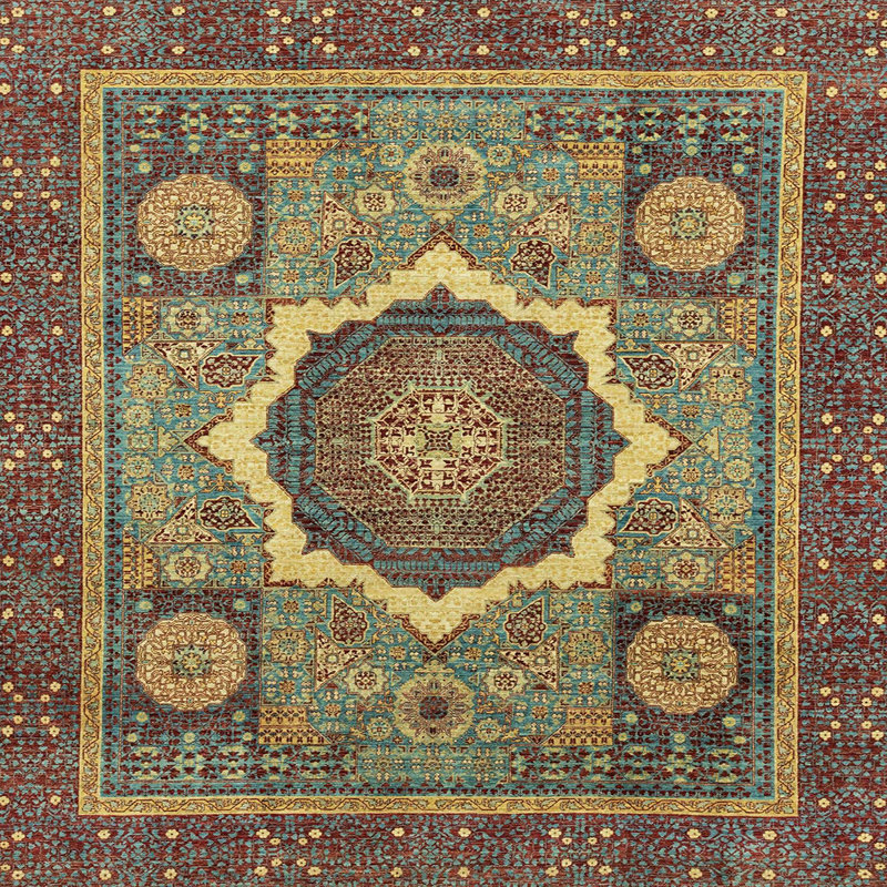 Abstract Indoor Rug, Square 7'