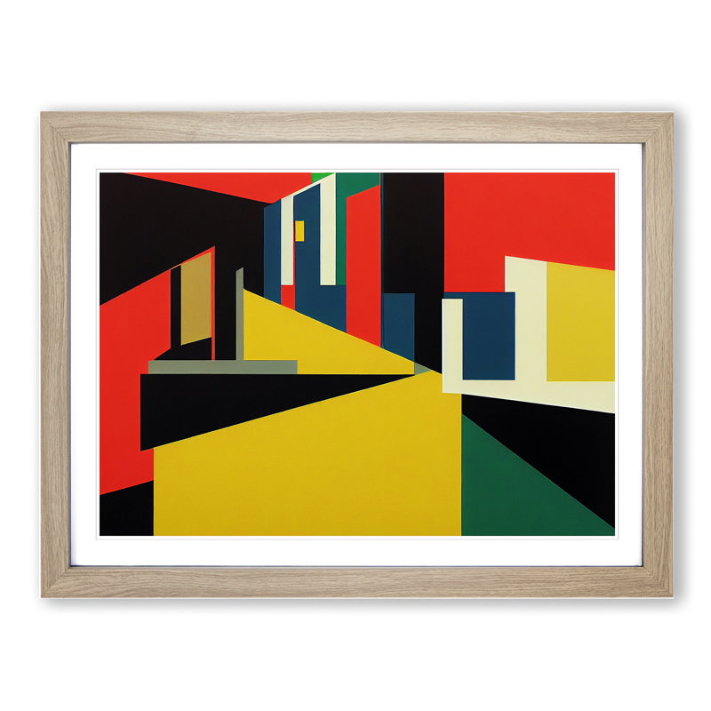 XH1022-6197X Modern Suprematism Art Vol.7 - Single Picture Frame Print, Oak Framed, 34cm H x 46cm W x 2cm D