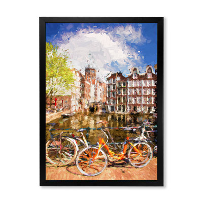 Vintage Bikes In Amsterdam Street " Vintage Bikes In Amsterdam Street " Painting Print