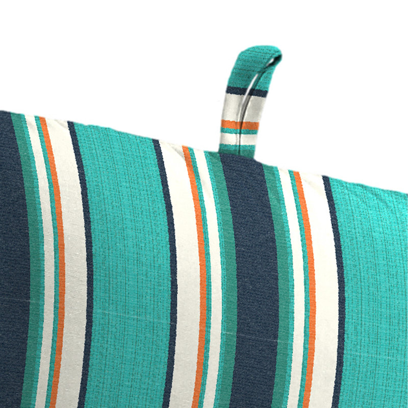 22" x 45" Outdoor Chair Cushion with Ties and Loop, Token Surfside