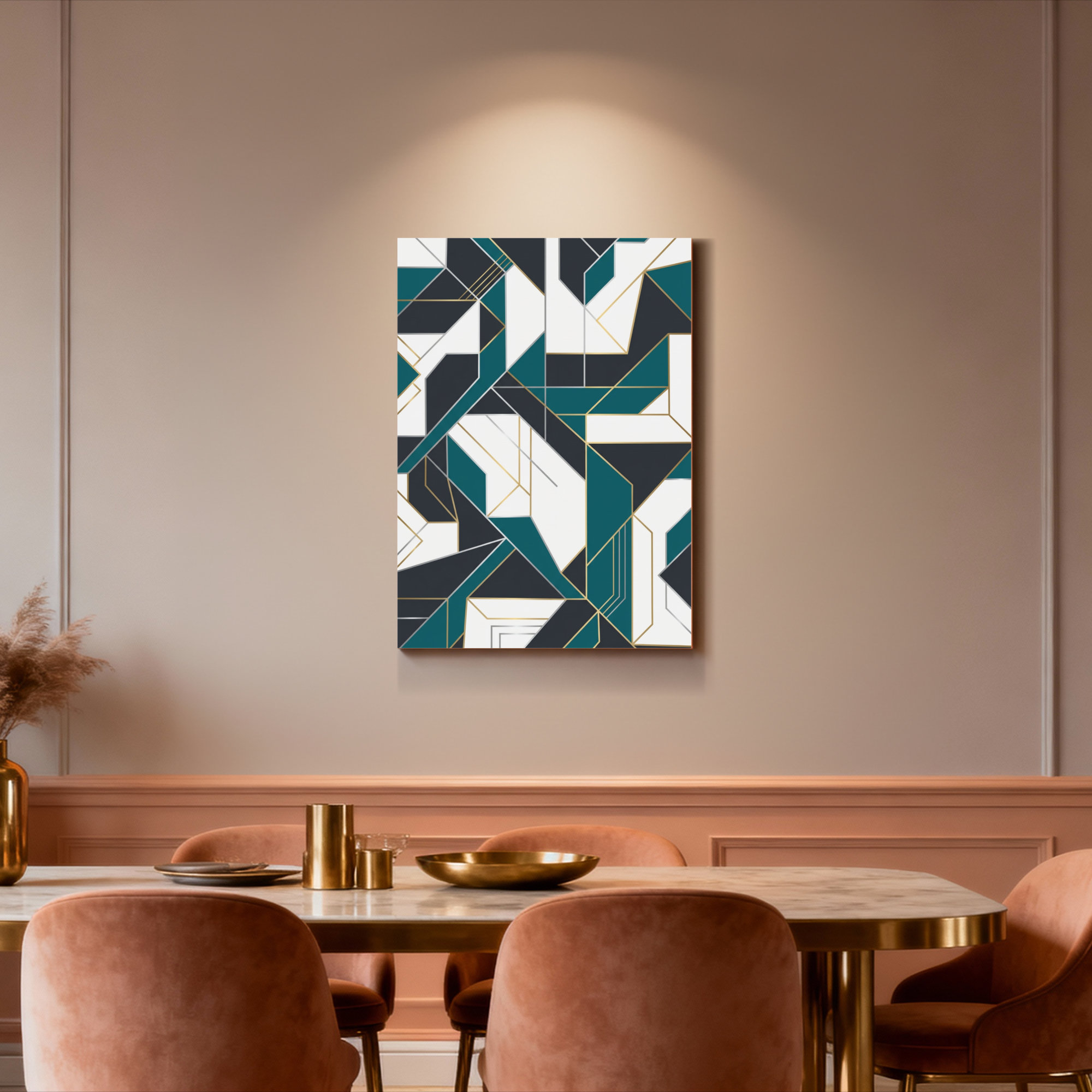 Wrought Studio™ Geometric Abstract Pattern Canvas Wrapped Wall Art Oil ...