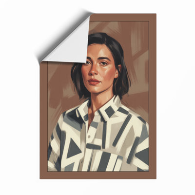 Woman in Stripes Modern - Framed Print