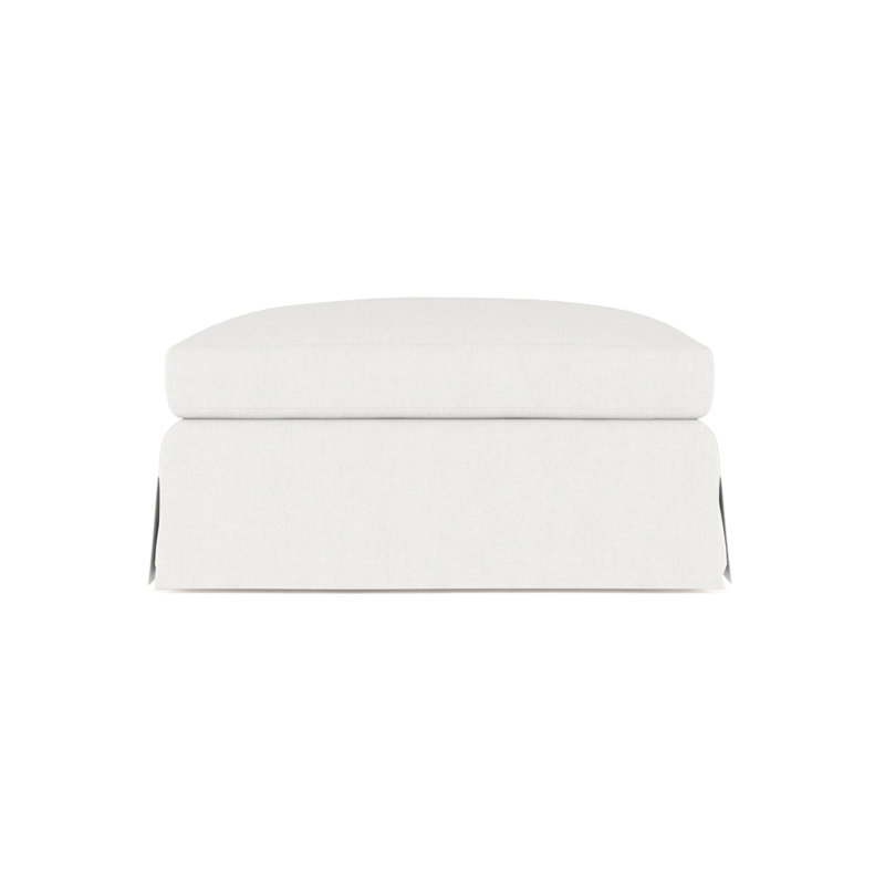 Ludlow Ottoman, Plush Velvet Oyster, Weathered