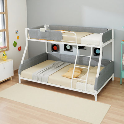 Lit superposé robuste en métal (1 place et 1 place) avec sacs de rangement amovibles pour la literie - Conception peu encombrante pour enfants et adultes