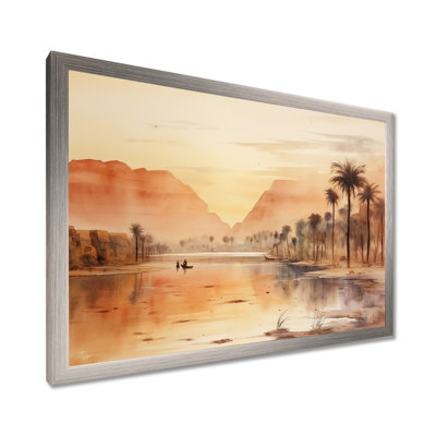 Ancient Egyptian river landscape - Egypt Framed Canvas Print