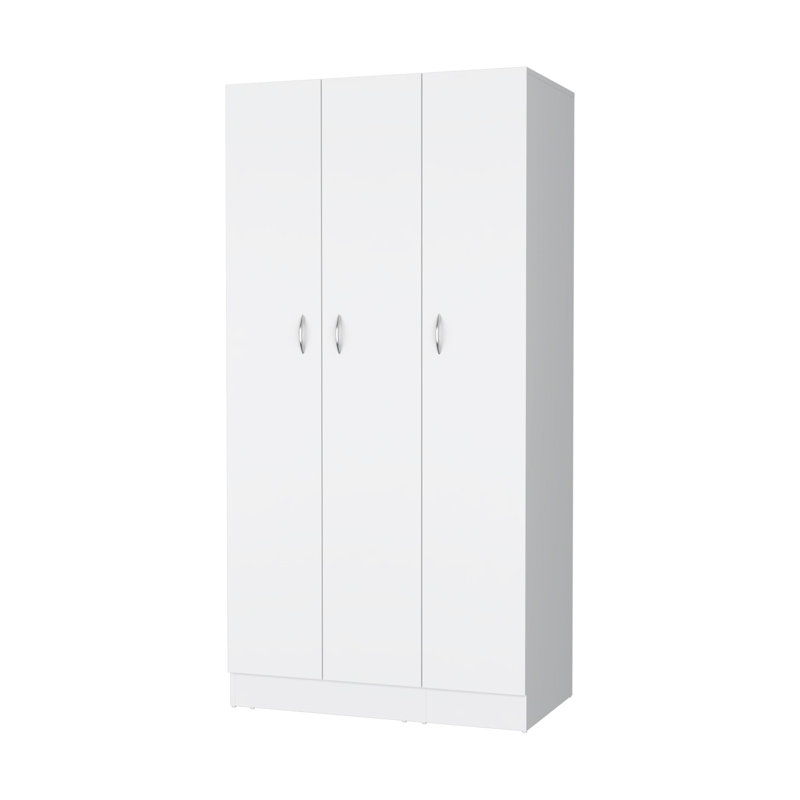 Armoire 3 portes avec tringle Augusta, Blanc