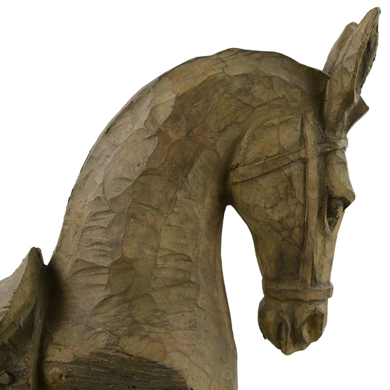 Jayden HORSE 39cm Carved Wood Effect