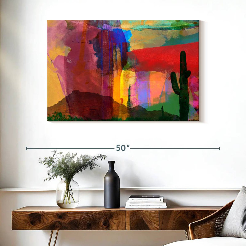 Mesa abstrait, H 26 po x l 39 po