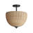 Christner Glass and Rattan Semi Flush Mount