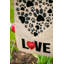 Drapeau de jardin en polyester 18 po x 12,5 po Paw Prints Heart