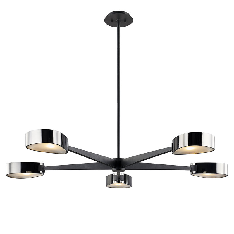Allisio 5 Light Chandelier, Carbide Black/Black Chrome
