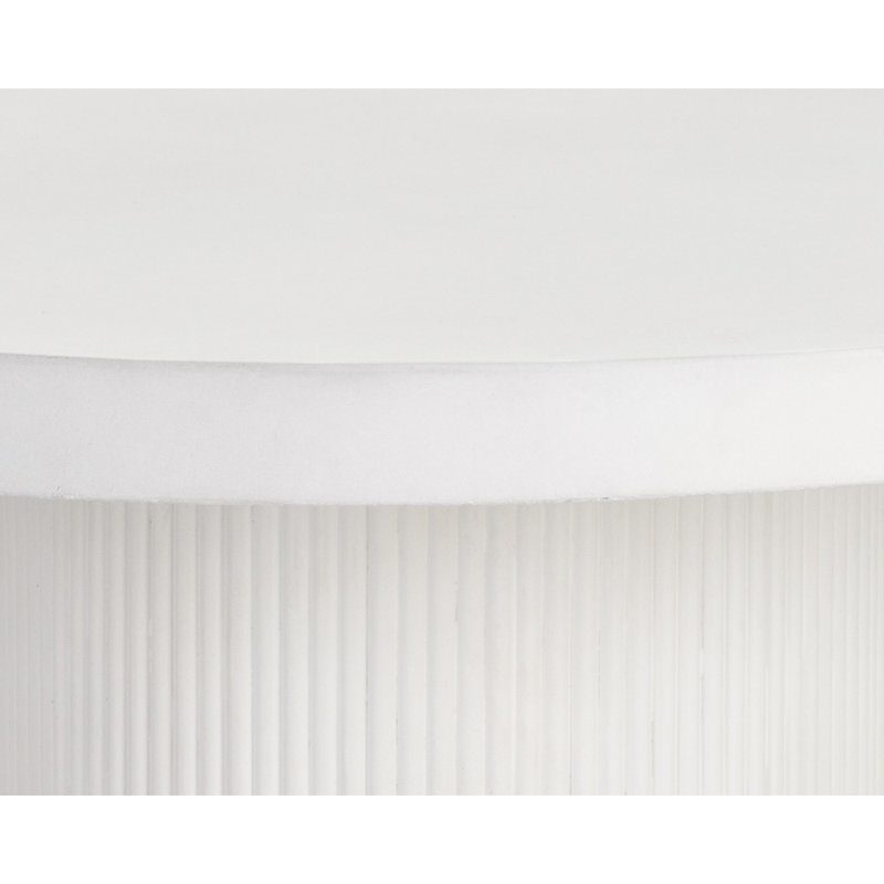 Zali Round Dining Table - White, White, 30" H x 40" L x 40" W