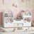 72" W x 37"H 4-IN-ONE Kids Bookcase with 3 Drawers, Soft Cushion, 3-Layer Bookshelf, Reading Nook-2129020856