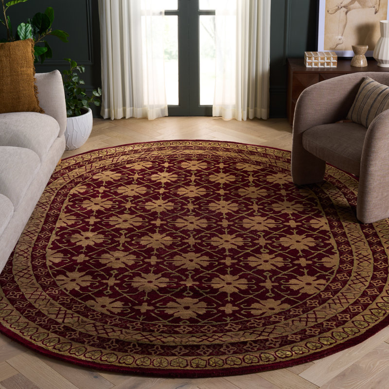 Classic Hand Tufted Wool Oriental Rug, Oval 7'6" x 9'6"