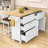 Nels 3-Piece Wooden Kitchen Island Set, Kitchen Island with Drop Leaf, Storage Cabinet and 2 Stools-2063413552