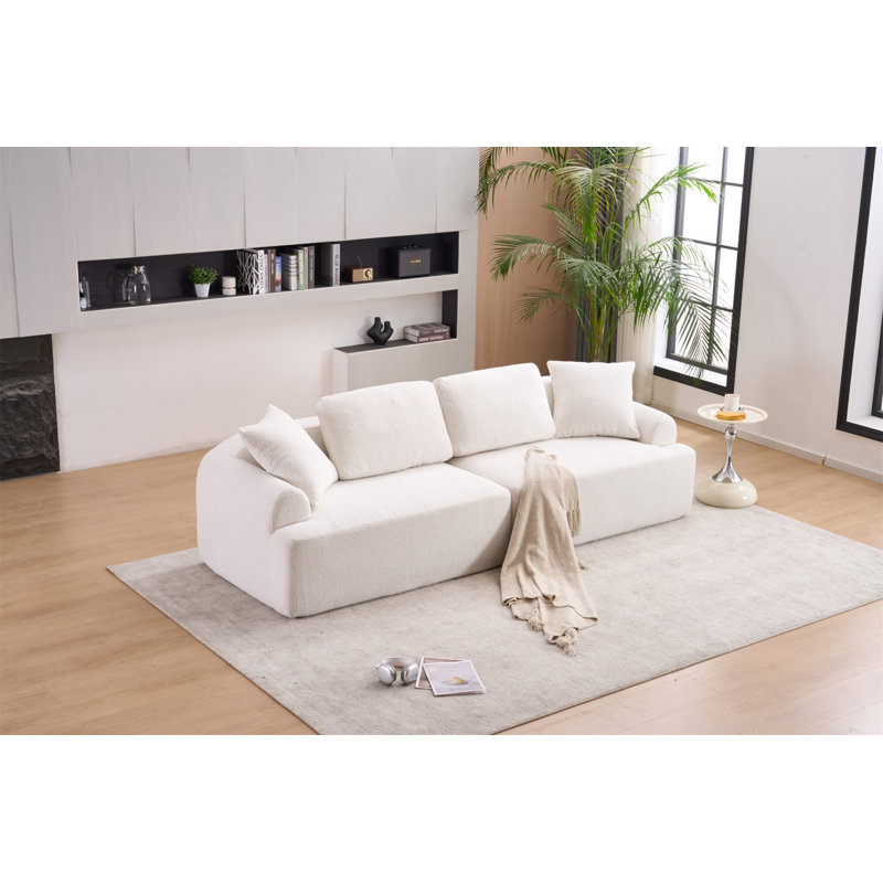 Canapé combiné à 4 places, tissu en laine au crochet, canapé à compression pleine éponge, canapé combiné avec 4 coussins pour la maison / les meubles / les appartements