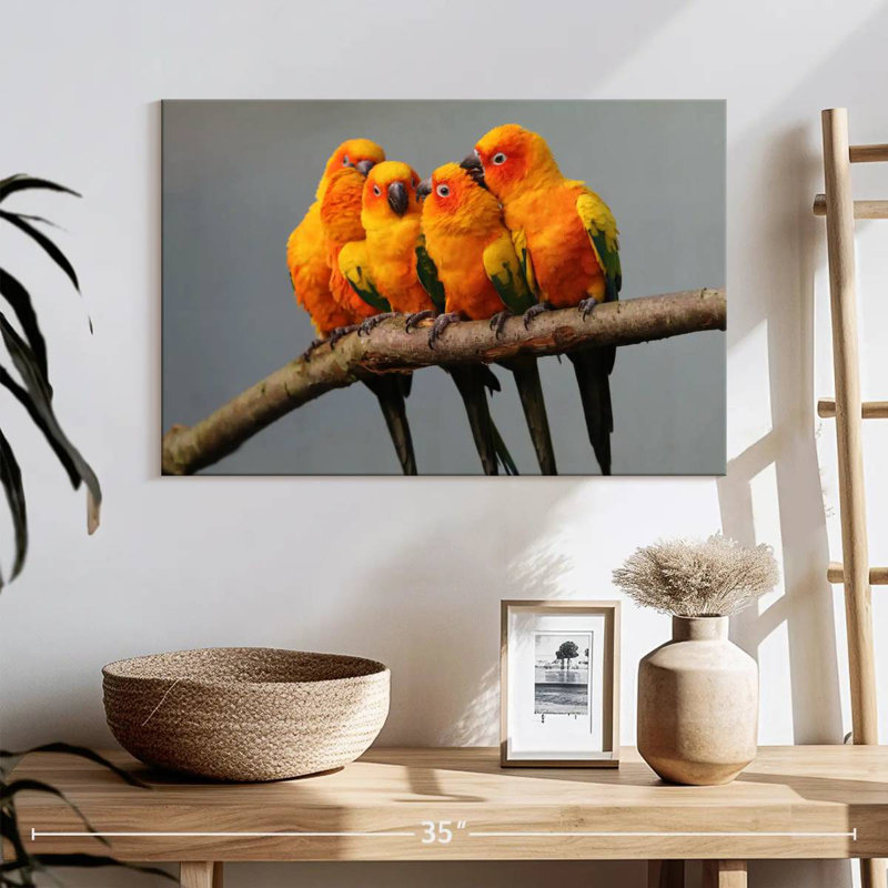 Wild Sun Parakeets, 16" H x 24" W