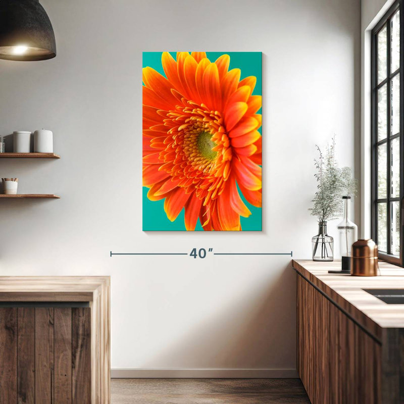 Harnek orange Gerbera Daisy II, H 39 po x l 26 po