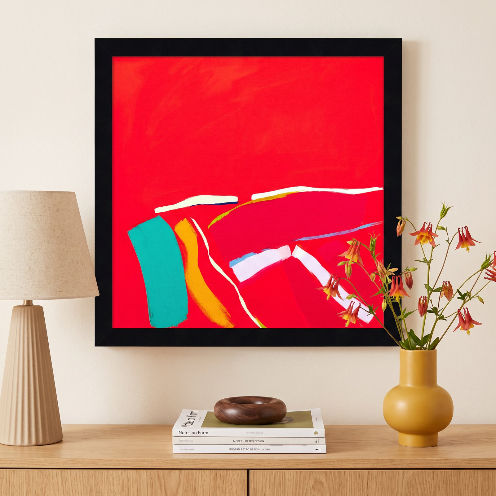 Passion Print by Angie Kenber, 13" H x 13" W, Black