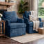 Fauteuil pivotant rembourré en chenille-1515460094