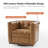 Sonika Genuine Leather Square Swivel Barrel Club Chair with Solid Wood Frame-1826548546