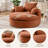 57" Oversized Swivel Barrel Accent Chair, Large Comfy Reading Chair, Round Lounge Chair, Upholstered Armchair with 360° Rotating Base, Dual-Layer Cushion & Removable Pillows for Living Room, Bedroom & Apartment-539385118
