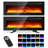 Electric Fireplace 60 Inch, Electric Fire Wall Mounted with 2 Heat Settings 900W/1800W, 12 Adjustable Flame Color, Recessed Fire Place, Remote Control & Touch Control, Includes Log and Crystal Set