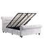 Lit grand format enveloppé de tissu avec élévateur hydraulique et structure rembourrée de style polyvalent