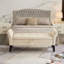 Banc de lit 51,5 po avec rangement en velours beige-631325906