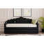 Lit de jour simple rembourré avec couchette, canapé-lit en velours avec ports de chargement USB, aucun sommier nécessaire, noir-117799701