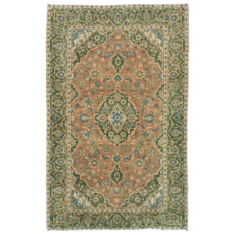 Tapis semi-antique à motif floral 5X8