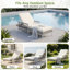 Chaise longue de patio ajustable, ensemble de piscine moderne en acier rotin Pe