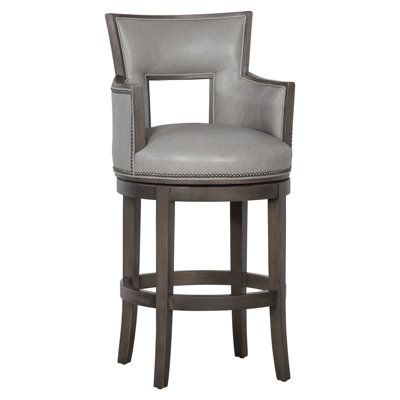 Sidecar Swivel Upholstered Counter Stool with Solid Wood Frame