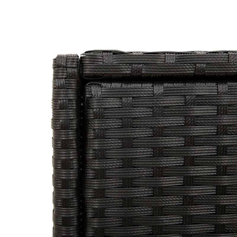 Garden Storage Cabinet 55X55x111 Cm Poly Rattan, Black