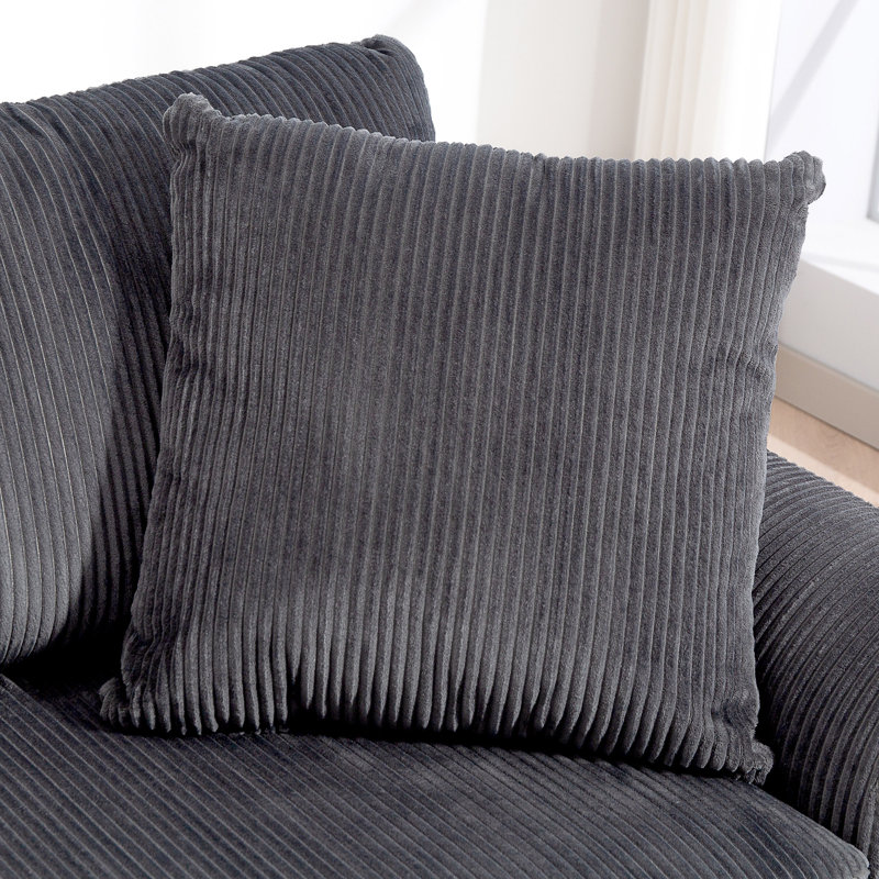 3 Seater Corduroy Sofa, Grey